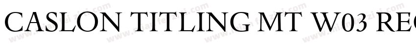 Caslon Titling MT W03 Regular字体转换